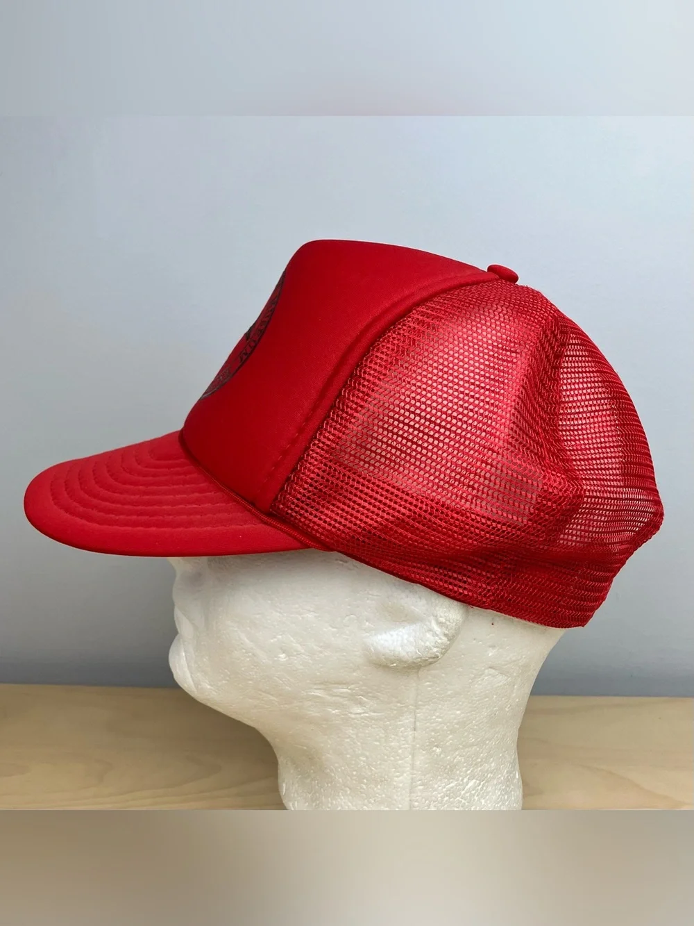 Vintage Owls Head Transportation Museum Maine Red Mesh Rope Snapback Trucker Hat
